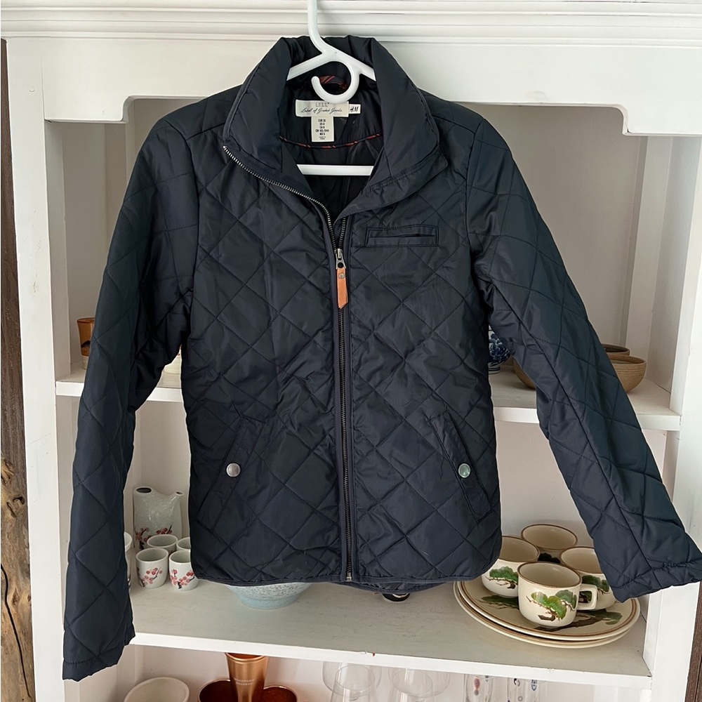 H&M NWOT Navy Quilted Jacket Size 6